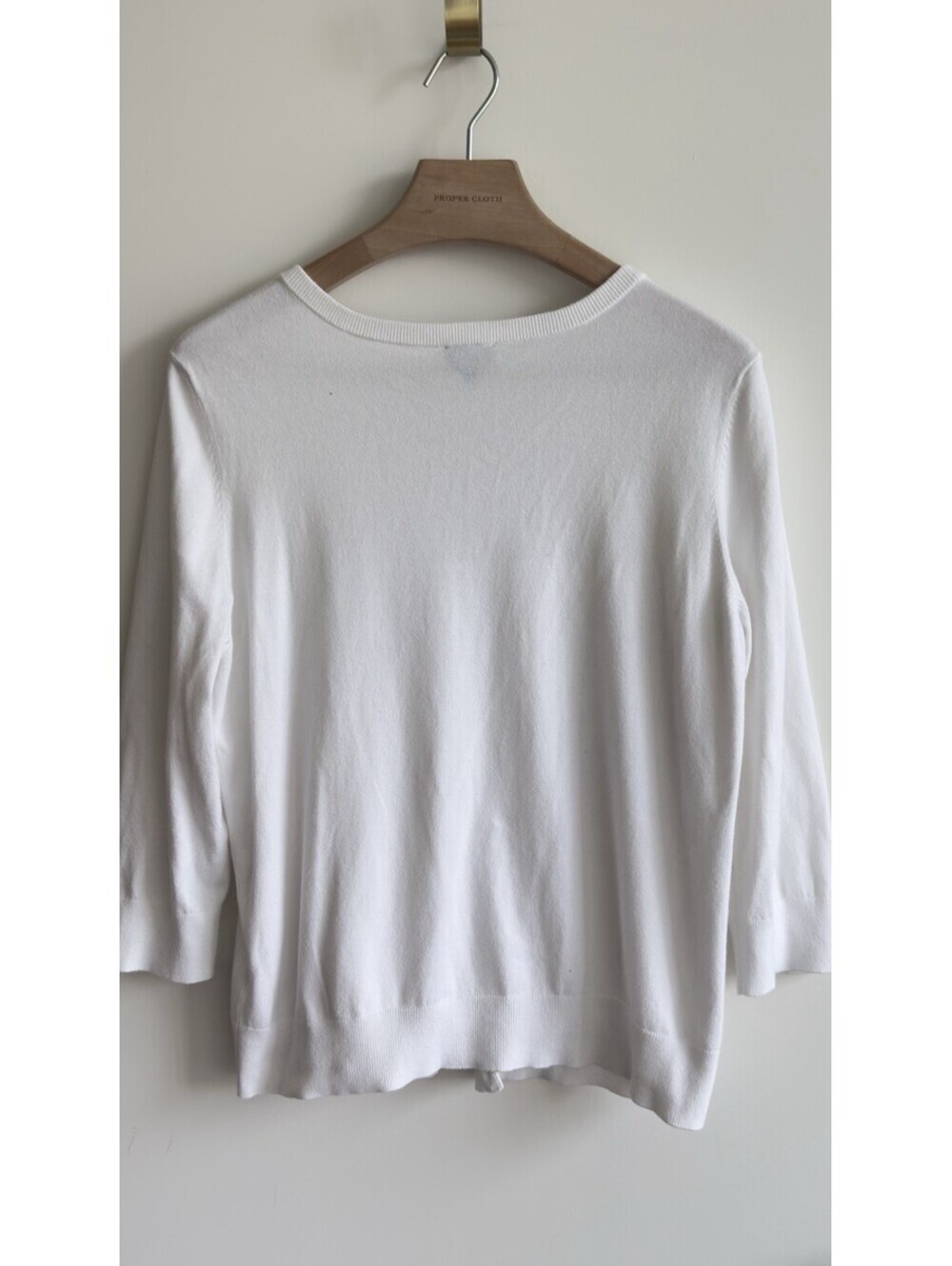 Talbots Established 1947 Pima Cotton White Cardigan Sweater XL Gold Button - Picture 6 of 8